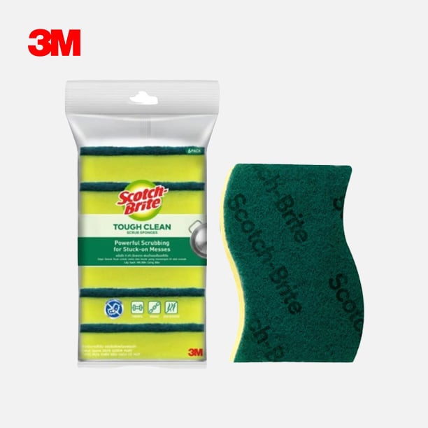 Cước rửa chén siêu sạch có mút - 115x70mm - Gói 6